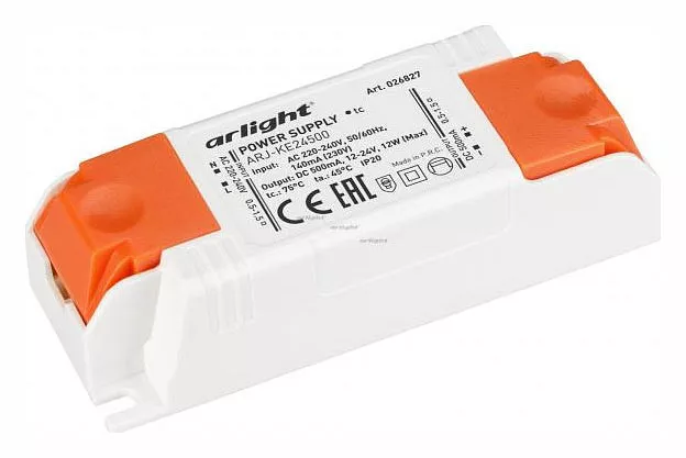 

Драйвер Arlight ARJ-KE24500 12-24V 12W IP20 0,5A 026827