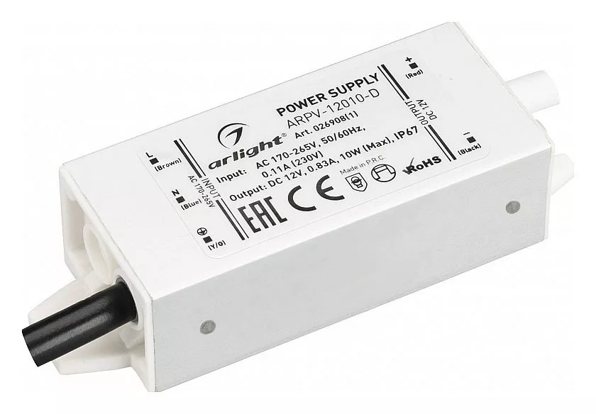 Блок питания Arlight ARPV-12010-D 12V 10W IP67 0,83A 026908(1)