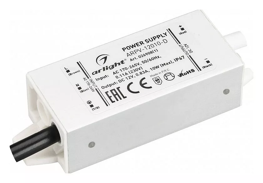 

Блок питания Arlight ARPV-12010-D 12V 10W IP67 0,83A 026908(1)