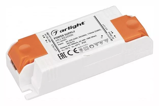 

Драйвер Arlight ARJ-KE60300 45-60V 18W IP20 0,3A 027591