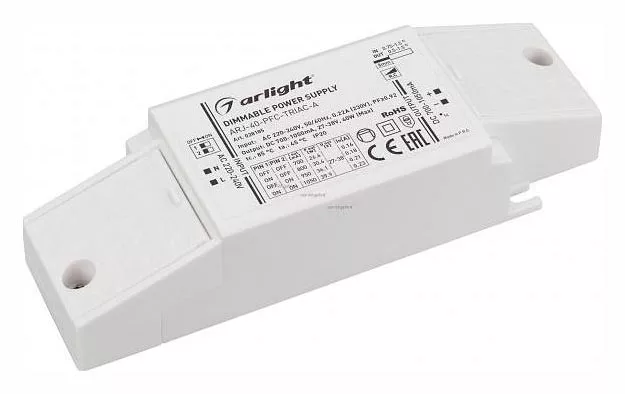 

Драйвер Arlight ARJ-SP-40-PFC-Triac-INS 27-38V 40W IP20 0,7-1,05A 028185(1)