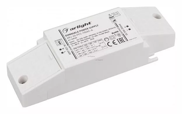 

Драйвер Arlight ARJ-20-PFC-Triac-A 15-28V 19,6W IP20 0,5-0,7A 028186
