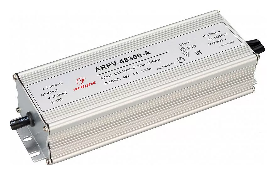 

Блок питания Arlight ARPV-48300-A 48V 300W IP67 6,25A 028198(1)