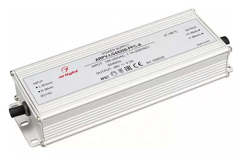 

Блок питания Arlight ARPV-LG48200-PFC-A 48V 200W IP67 4,2A 030033