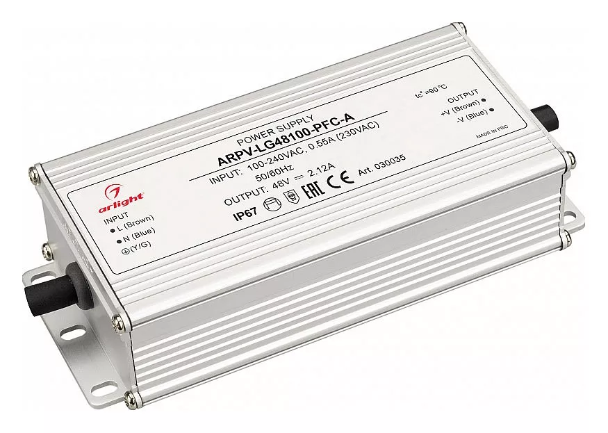 

Блок питания Arlight ARPV-LG48100-PFC-A 48V 100W IP67 2,12A 030035