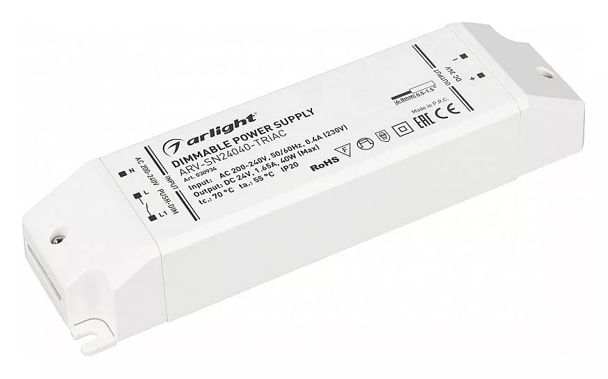 Блок питания Arlight ARV-SN24040-TRIAC 24V 40W IP20 1,65A 030934