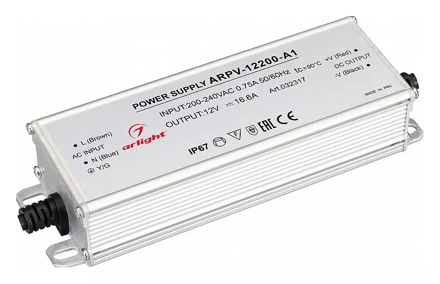 

Блок питания Arlight ARPV-12200-A1 12V 200W IP67 16,6A 032317