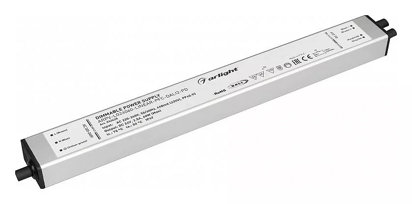 

Блок питания Arlight ARPV-LG24060-Linear-PFC-Dali2-PD 24V 60W IP67 2,5A 033428