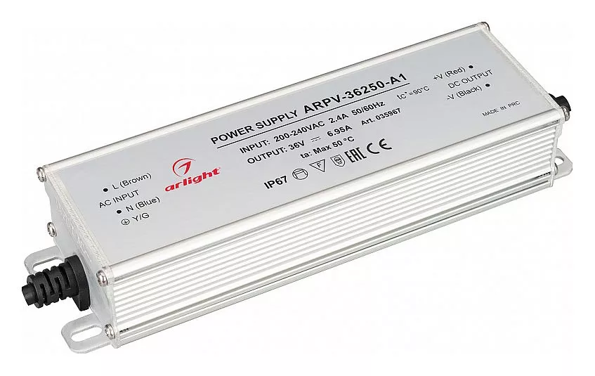 

Блок питания Arlight ARPV-36250-A1 36V 250W IP67 6,95A 035967