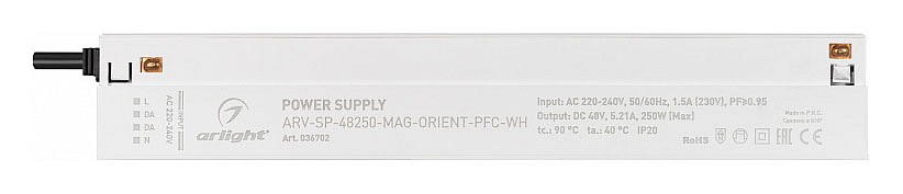 Блок питания Arlight ARV-SP-48250-Mag-Orient-PFC-WH 48V 250W IP20 5.21A 036702