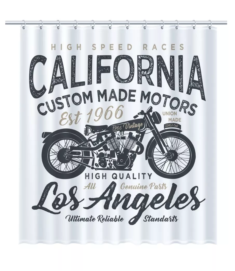 

Штора для ванной Fixsen California 180х200 белая с рисунком