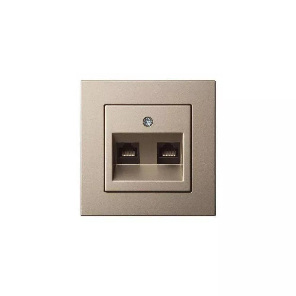 

Розетка 2хRJ45 Liregus Epsilon шампань 28-3162