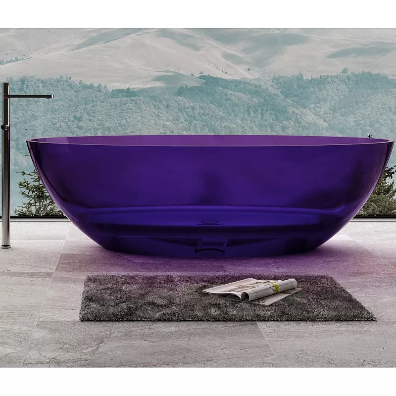 Ванна из полиэфирной смолы Abber Kristall 180х85 фиолетовая без гидромассажа AT9702Amethyst - фото 1
