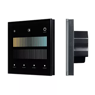 Сенсорная панель Arlight SMART-DALI-301-11-1G-4SC-DT8 Черная (230V, встраиваемая, 2.4G) (IARL, IP20 Пластик) 046562