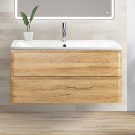 

Тумба с раковиной BelBagno Albano 100 подвесная, rovere rustico
