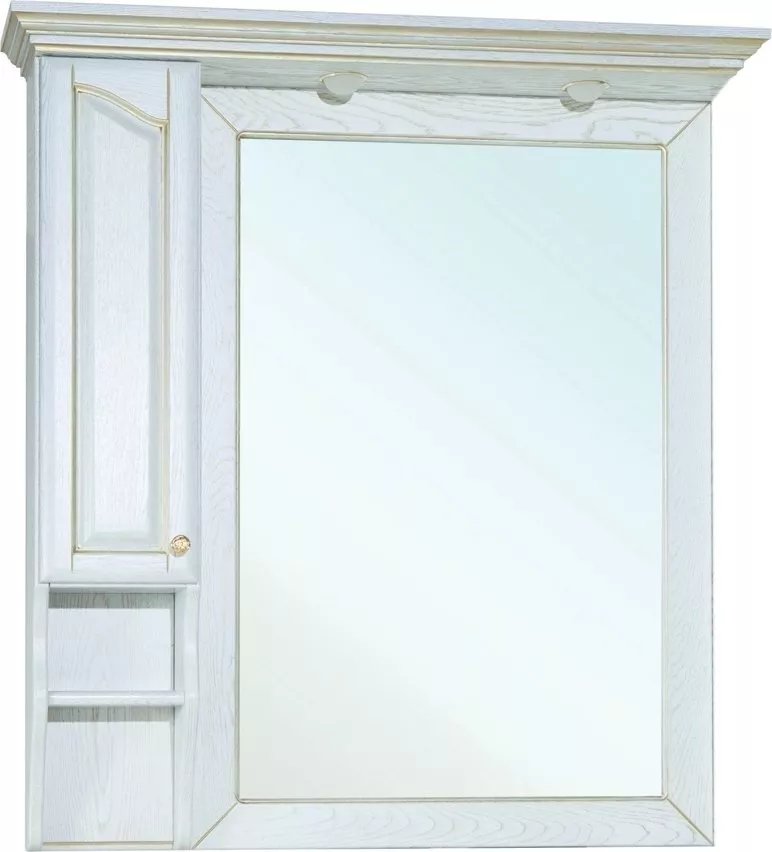 Зеркало-шкаф Bellezza Рим 110 L белое патина золото 4638138612022 - фото 1
