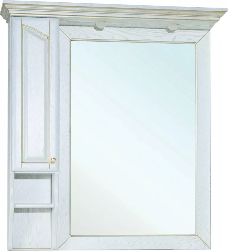 

Зеркало-шкаф Bellezza Рим 110 L белое патина золото