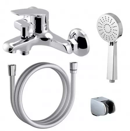 

Смеситель для ванны Azario Tavira хром, с ручным душем и шлангом (AZ-WKE238040C)