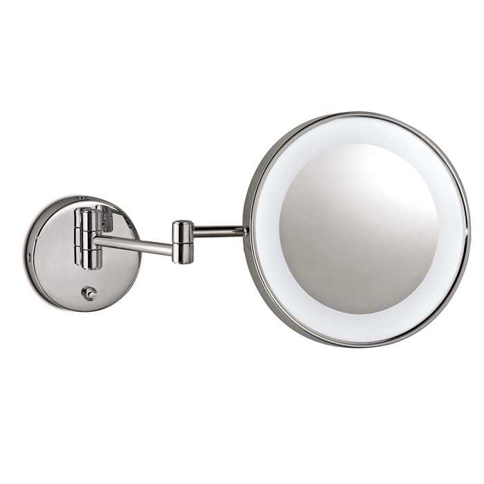 3SCSpecchi Cosmetici Зеркало косметическое настенное 22х22х41 см LED подсветка увеличение 3X питание от батареи таймер выкл латунь цвет хром 111314₽