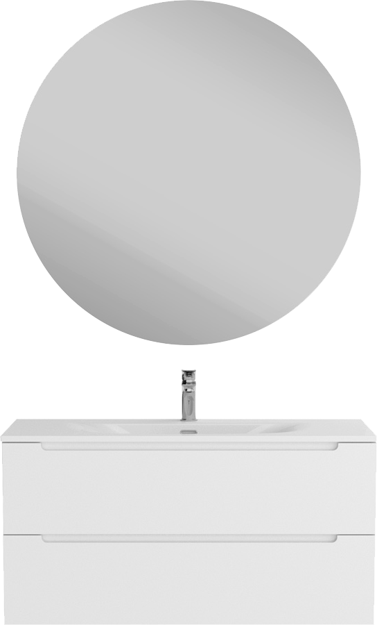 Мебель для ванной комнаты BelBagno Etna 100 bianco opaco, раковина BB-8099-120-2