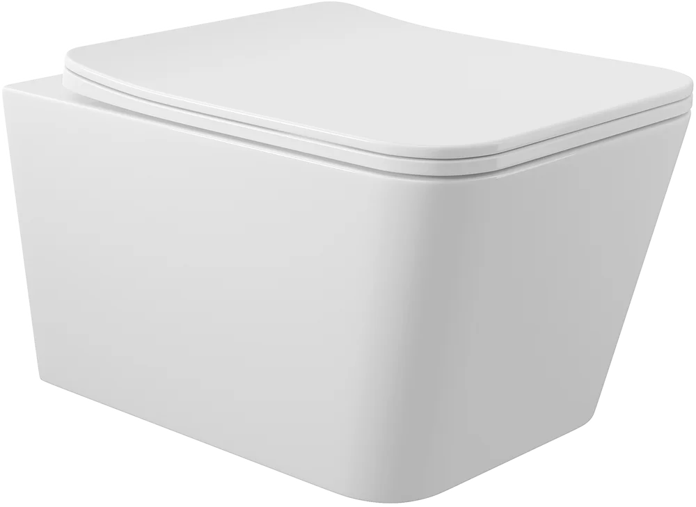 Унитаз подвесной Aqueduto Macio с сиденьем микролифт белый глянцевый