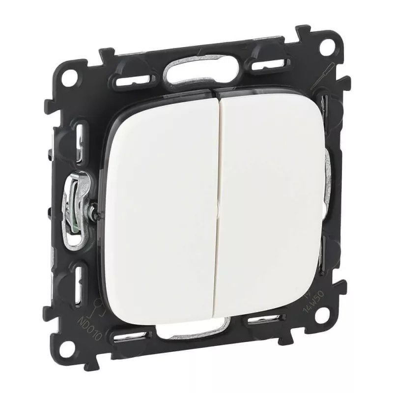 

Выключатель двухклавишный Legrand Valena Allure 10A 250V белый 752705