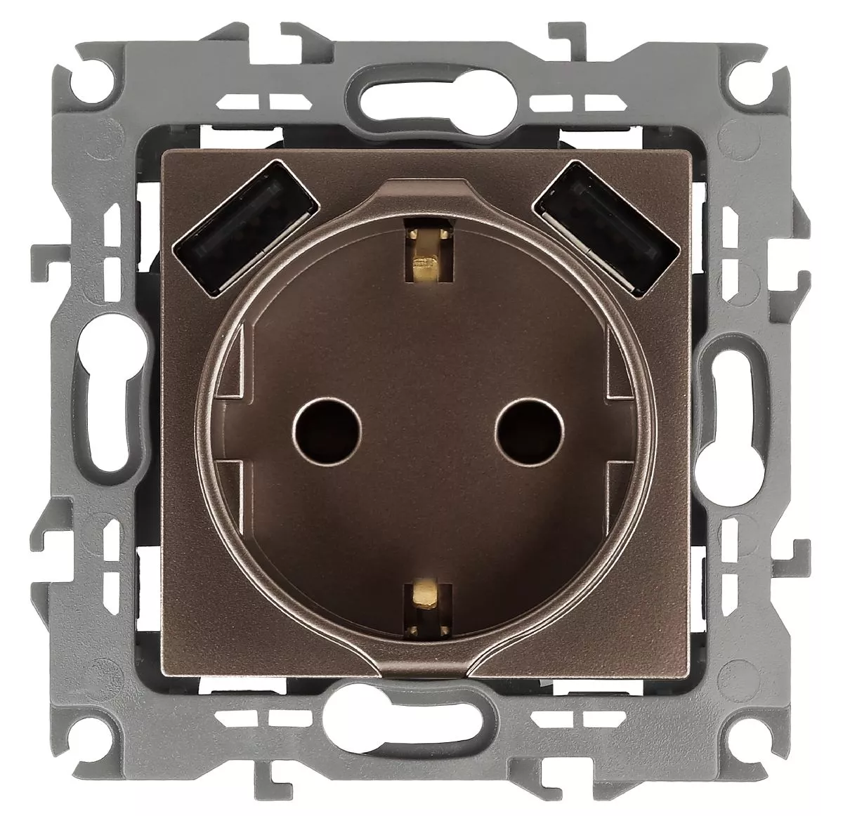 

Розетка 2P+E со шторками с 2xUSB Эра 12-4109-13 Б0047847