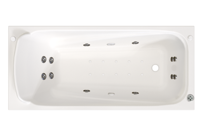 

Акриловая ванна Radomir Роза Терапия 170x75 см, пристенная, с гидромассажем, белая, с каркасом, с экранами, со сливом-переливом