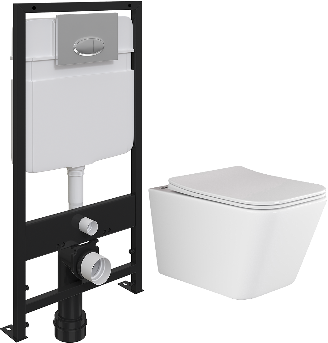 

Комплект Унитаз подвесной Ceramica Nova Metric CN3007 безободковый, с микролифтом + Система инсталляции для унитазов EWRIKA ProLT 0026-2020 + Кнопка смыва EWRIKA 0051 хром