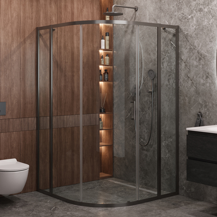 

Душевой уголок Cezares Molveno R 11 90+20 C GM IV 110х110 см, профиль оружейная сталь, стекло прозрачное