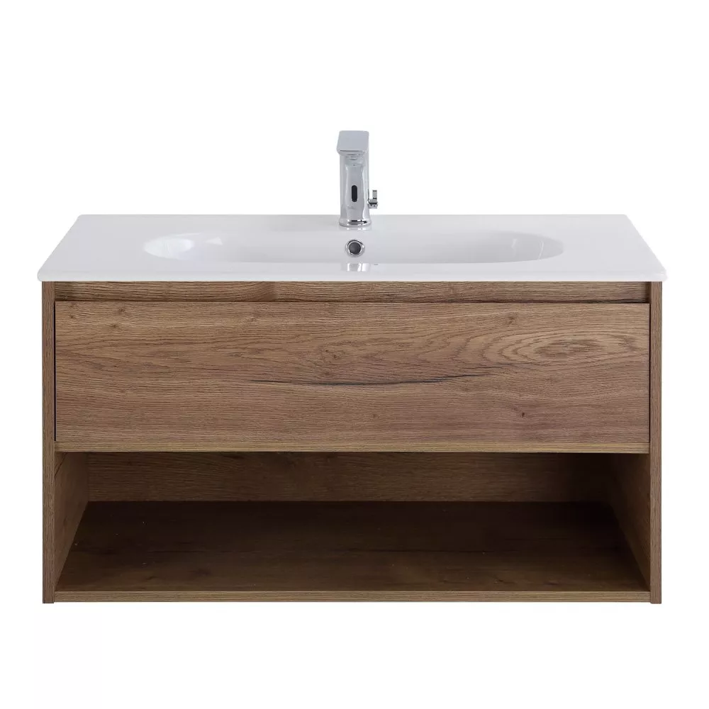 

Тумба с раковиной BelBagno Kraft 90 темное дерево