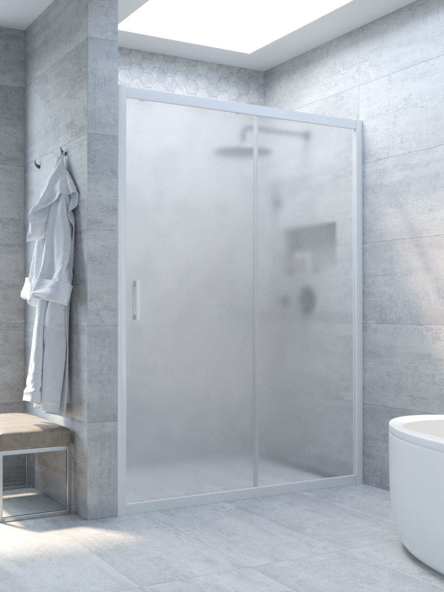 

Душевая дверь в нишу Vegas Glass ZP Novo h2000 175 01 10 профиль глянцевый белый, стекло сатин