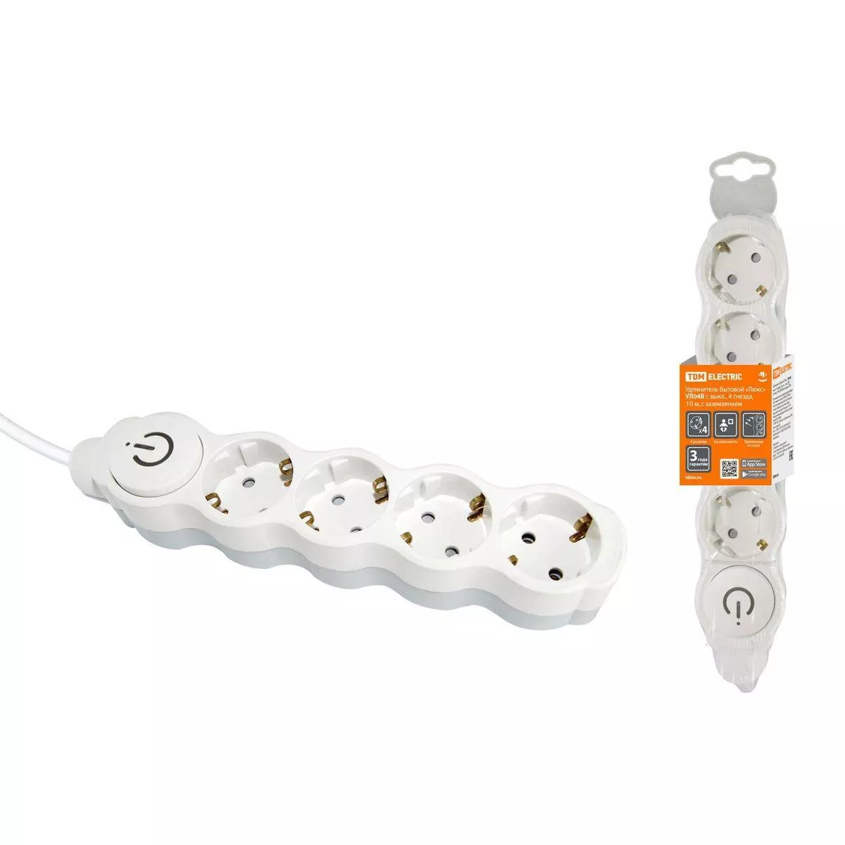 

Удлинитель TDM Electric Люкс УЛ04В 4гн 10м с/з SQ1303-0183