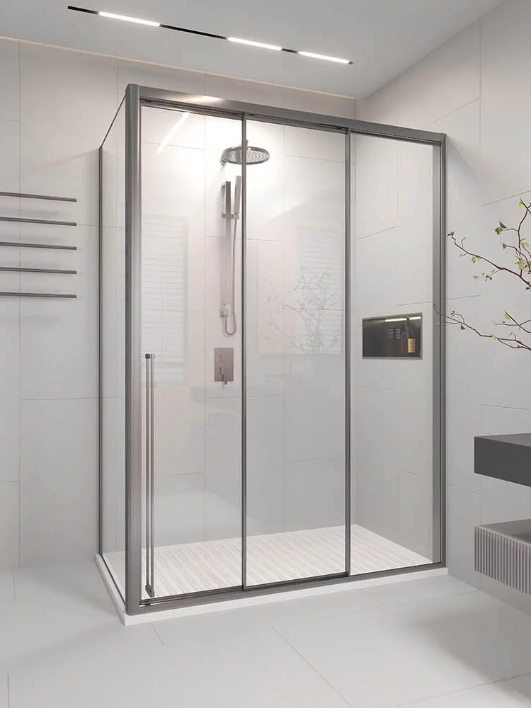 Душевой уголок Veconi Premium Prato 300 SP GR-R 150х90, профиль брашированный графит, стекло прозрачное