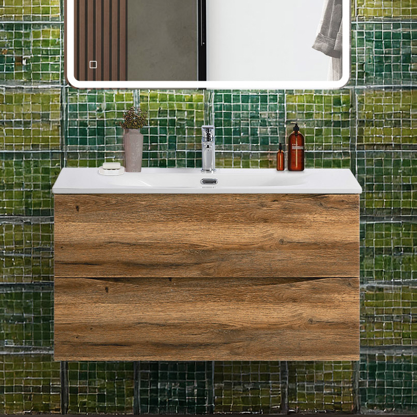 

Тумба с раковиной BelBagno Marino-cer-n 90 подвесная, rovere rustico