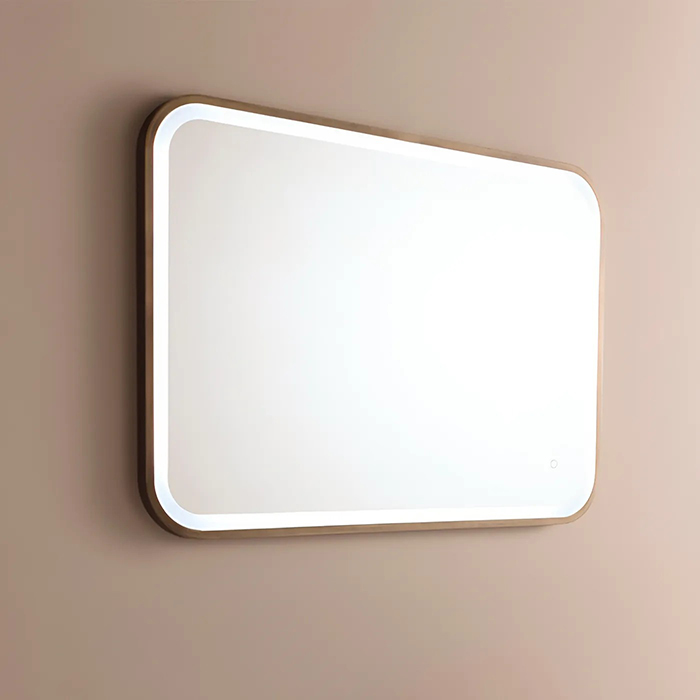 BERTOCCI Mirror Design Зеркало 10070 для горизонтверти установки с сенсорным включением с антизапотевателем матовое золото 192097₽