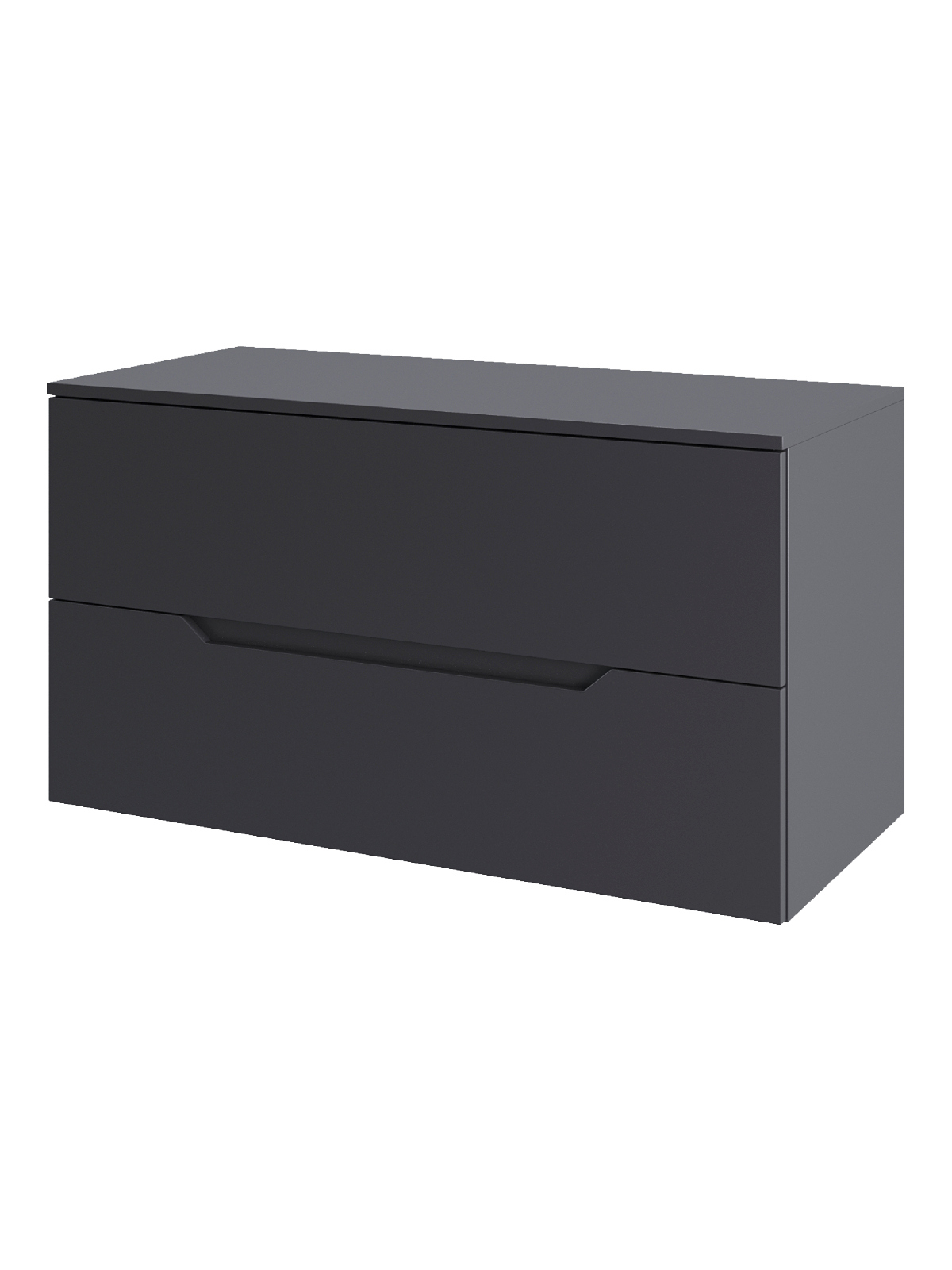 

Тумба под раковину со столешницей Orange Line 100 подвесная, 2 ящика, матовый графит