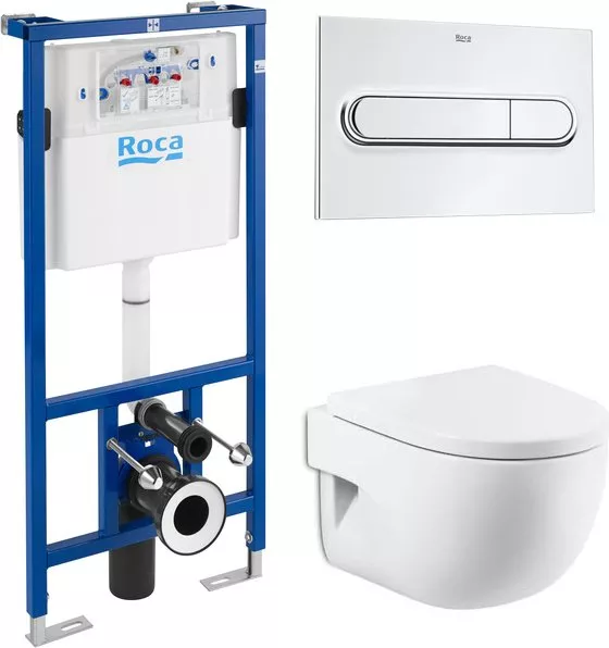 

Комплект Система инсталляции для унитазов Roca DUPLO WC 890090020 + Кнопка смыва Roca PL1 Dual хром + Крышка-сиденье Roca Meridian 8012AC004, Белый