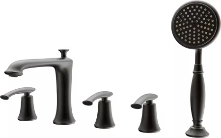 

Смеситель на борт ванны с душем AltroBagno Beatrice 020105 BrNe черный матовый