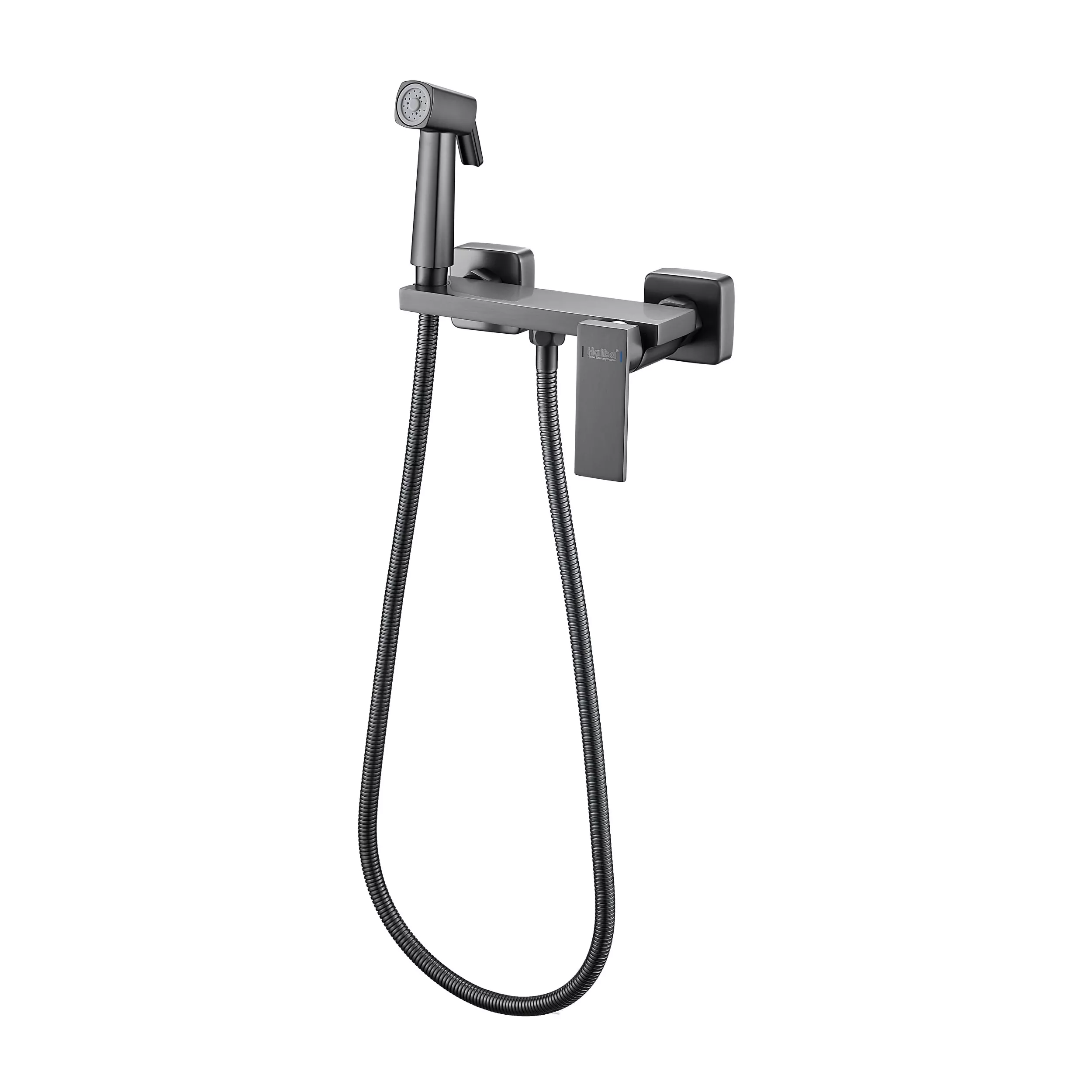 

Гигиенический душ со смесителем Haiba HB5517-3, оружейная сталь