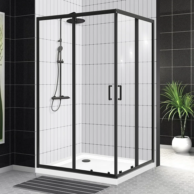 

Душевой уголок BelBagno Uno 100х80 профиль черный матовый стекло прозрачное