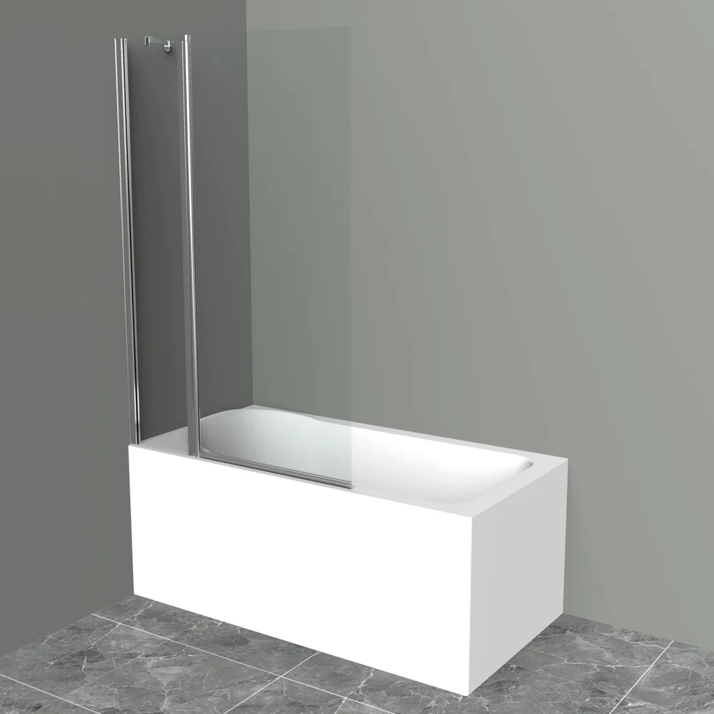 

Шторка на ванну BelBagno UNO 120х150 профиль хром стекло прозрачное