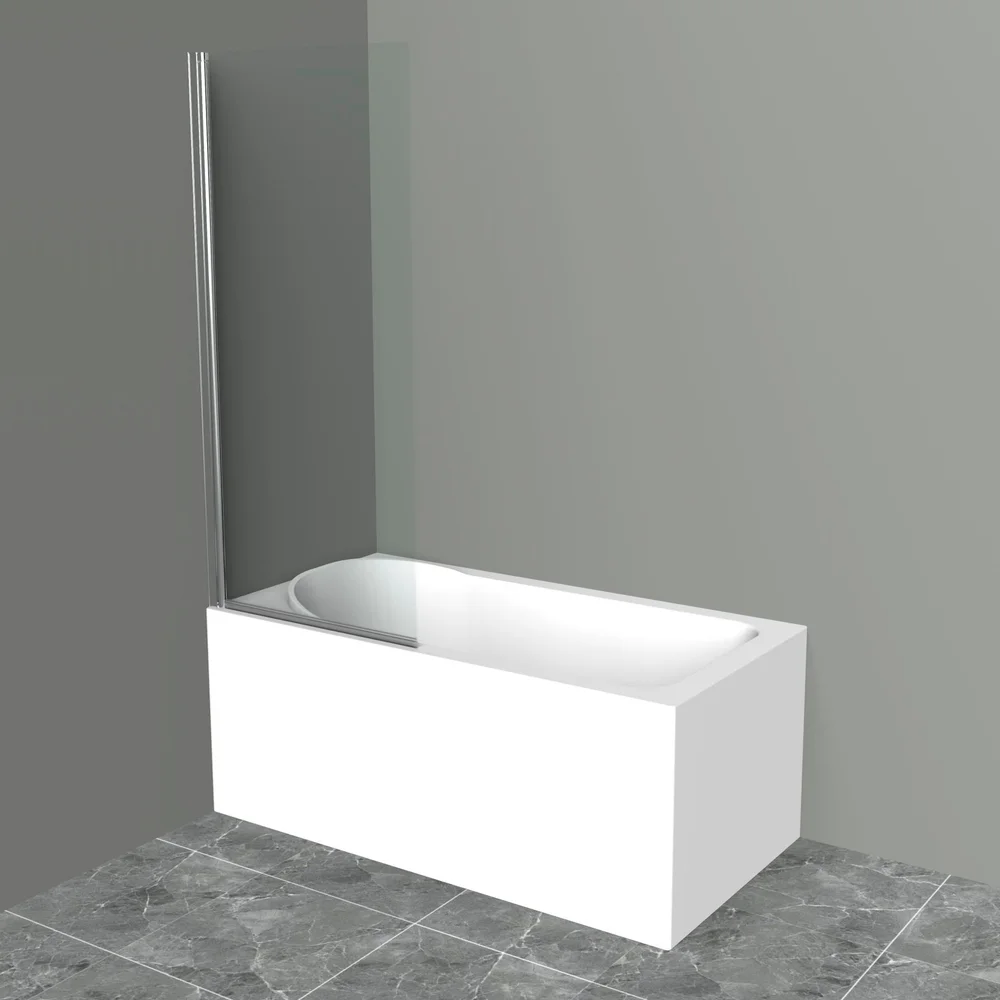 

Шторка на ванну BelBagno UNO 75х150 профиль хром стекло прозрачное