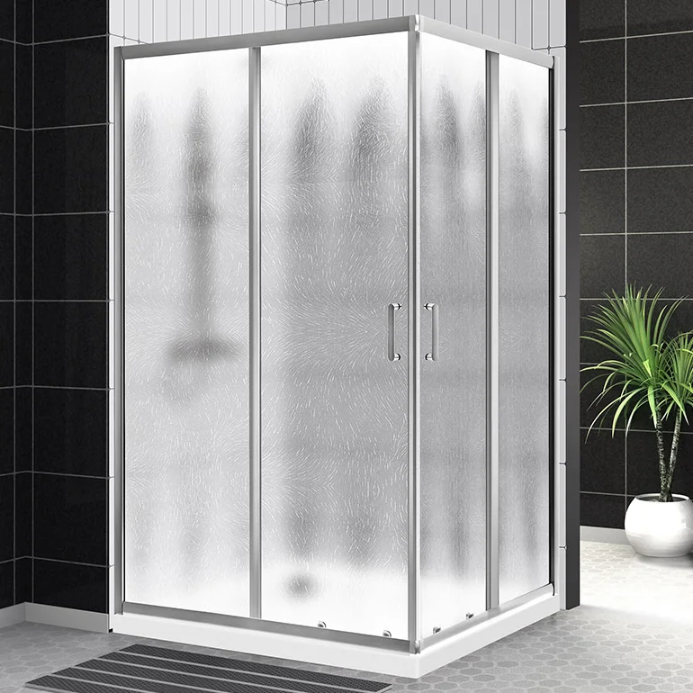 

Душевой уголок BelBagno Uno 100х80 профиль хром стекло рифленое