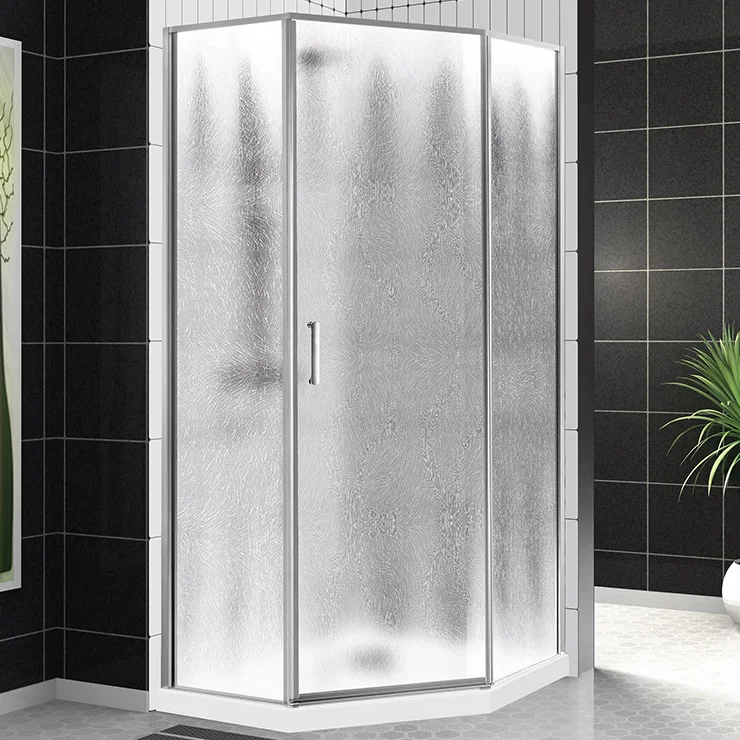 

Душевой уголок BelBagno Uno 90х90 профиль хром стекло рифленое