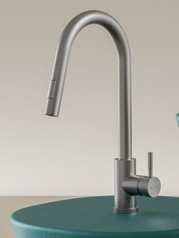 

Cмеситель для кухни с выдвижным изливом Кnotlor SS-09, сатин