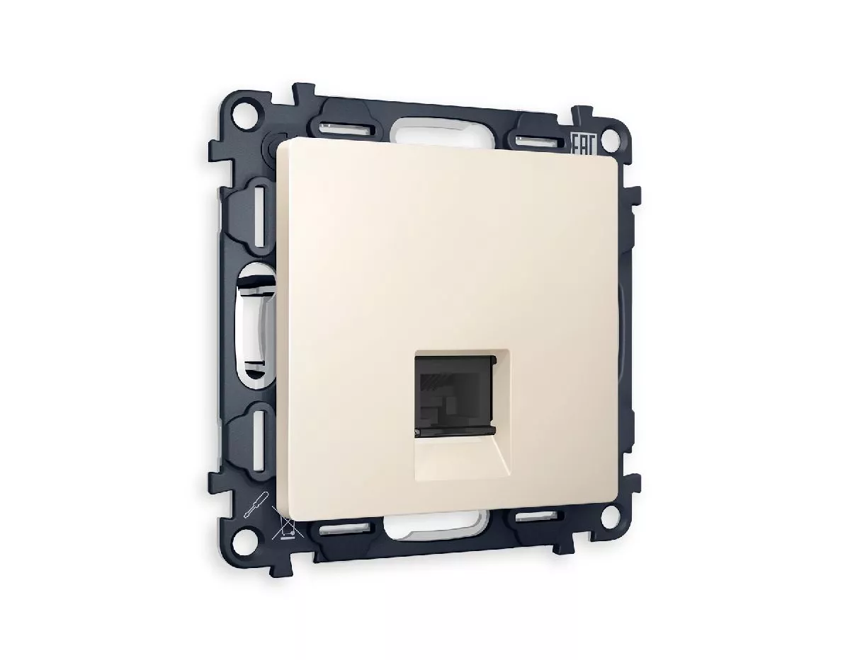 

Комплект механизма компьютерной розетки RJ-45(8P8C) CAT6 со шторкой Ambrella Volt Alfa MA332010