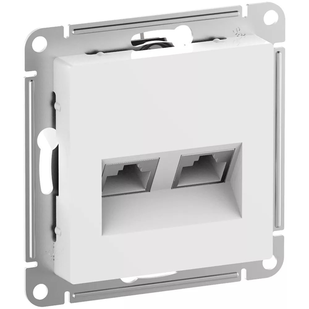 

Розетка компьютерная двойная (2хRJ45) кат.6А Systeme Electric AtlasDesign Белый ATN000188