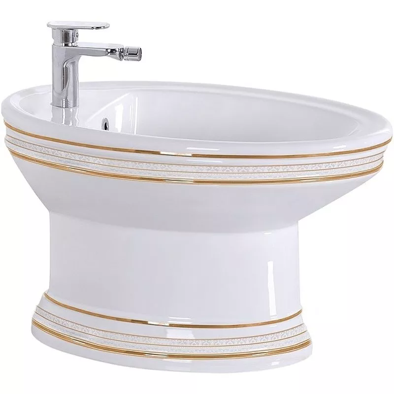 

Биде напольное Ceramalux Classic 4285 белый, золото