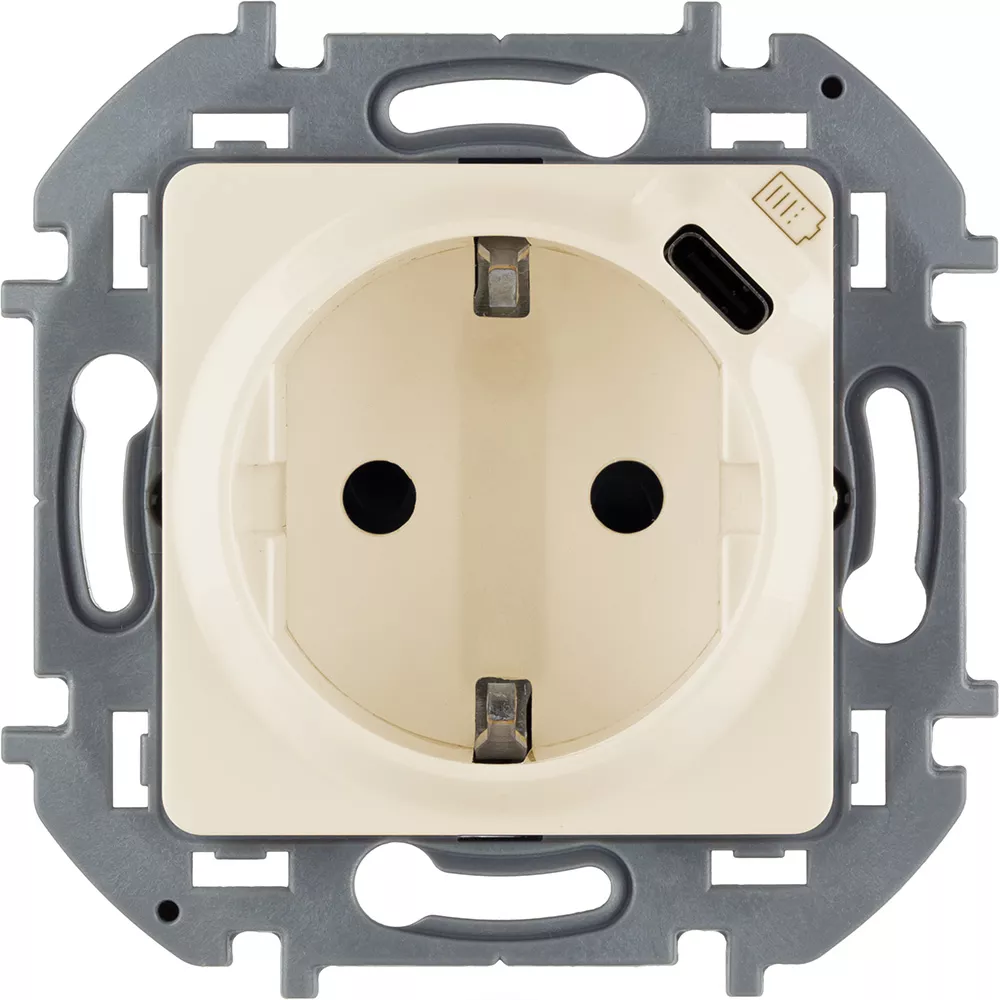

Розетка с/з с USB тип C со шторками Legrand Inspiria 673771